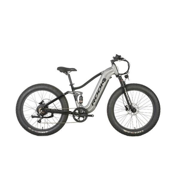 26" Fat Tire Mountain E-Bike 48V 500W, Shimano 7-Speed, Full Suspension Off-Road E-Bike