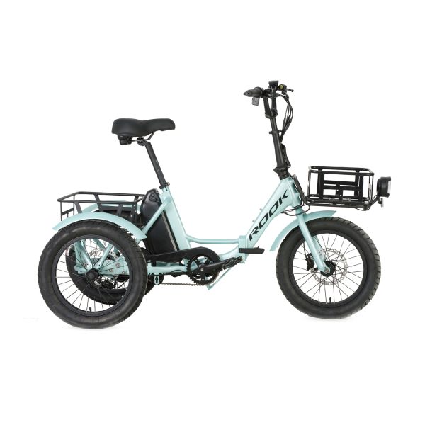 18" Foldable 3-Wheel Fat Tire Electric Trike 48V 500W, Compact E-Trike with Dual Baskets