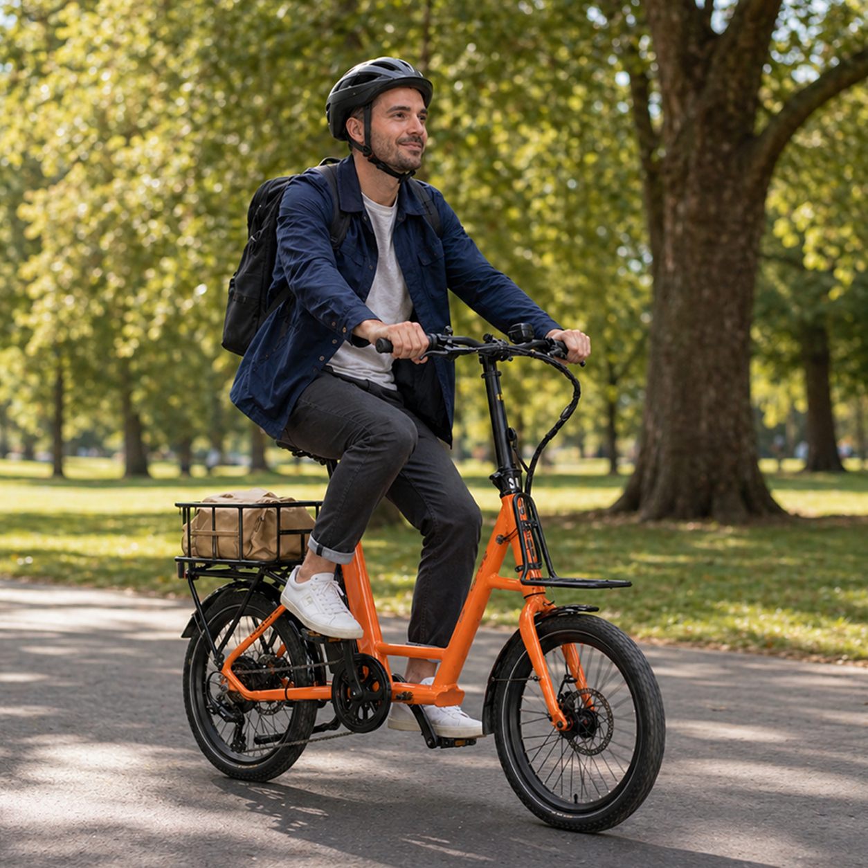 20" Step-Through City E-Bike 36V 350W, Shimano 7-Speed, Kmars Disc Brake with Rear Basket - Image 3