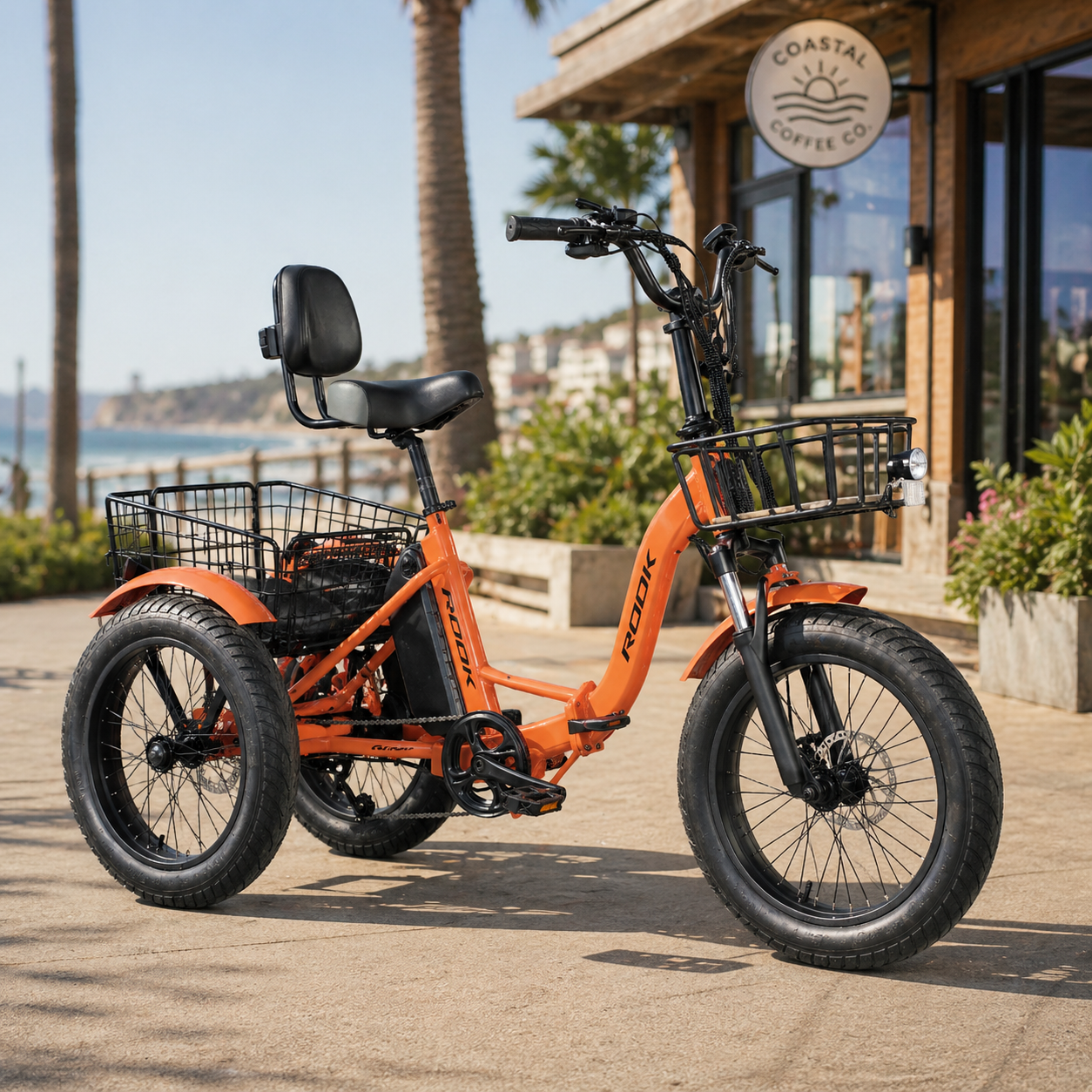 20" 3-Wheel Fat Tire Electric Trike 48V 500W, 7-Speed, Leisure E-Trike with Front & Rear Baskets - Image 4