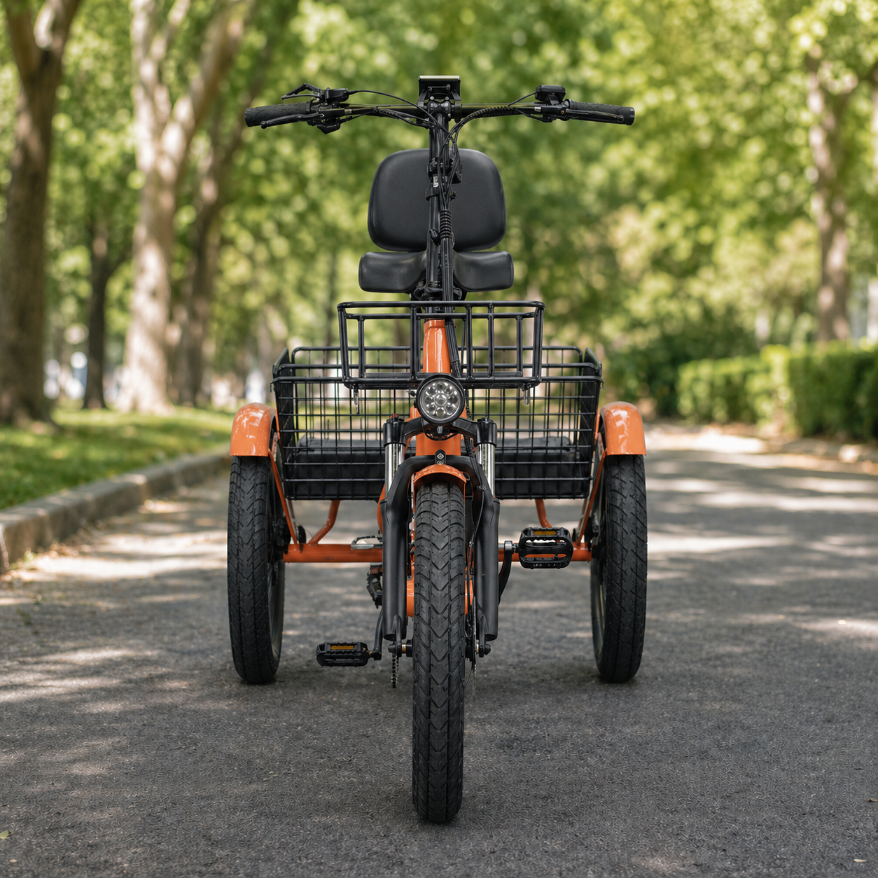 20" 3-Wheel Fat Tire Electric Trike 48V 500W, 7-Speed, Leisure E-Trike with Front & Rear Baskets - Image 3