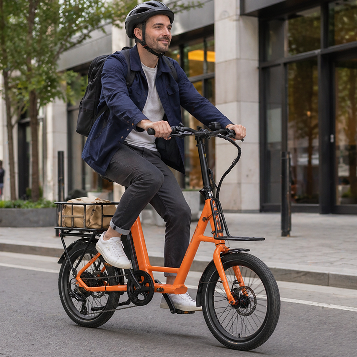 20" Step-Through City E-Bike 36V 350W, Shimano 7-Speed, Kmars Disc Brake with Rear Basket - Image 5